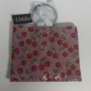 NWT Cherry Women Crystal Evening Chain Shoulder Bag Party Rhinestone Purse